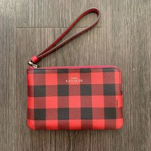 Coach Buffalo Plaid Small Wristlet